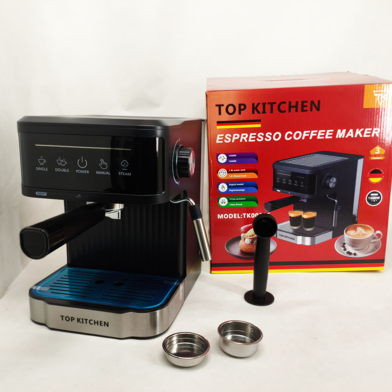Кофеварка эспрессо Top Kitchen TK00216 1500Вт 15 бар 1.8л с капучинатором, подогревом чашек Кофеварка эспрессо Top Kitchen TK00216 1500Вт 15 бар 1.8л с капучинатором, подогревом чашек