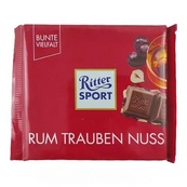 Шоколад Риттер Спорт с ромом, изюмом, фундуком Ritter Sport rum raisins hazelnuts 100g. Изображение №2