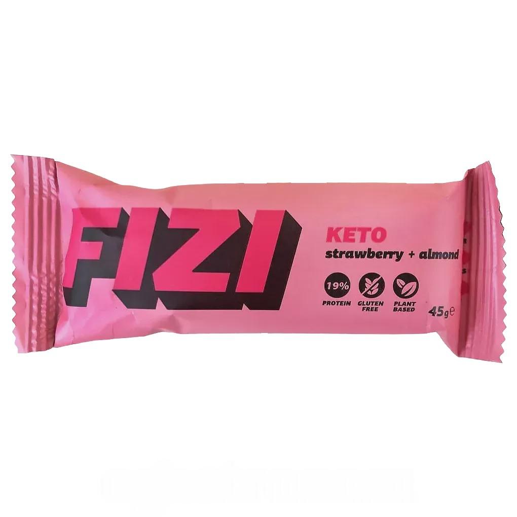 Батончик протеиновый клубника миндаль (без сахара) Физи Fizi strawberry almond 45g Батончик протеиновый клубника миндаль (без сахара) Физи Fizi strawberry almond 45g