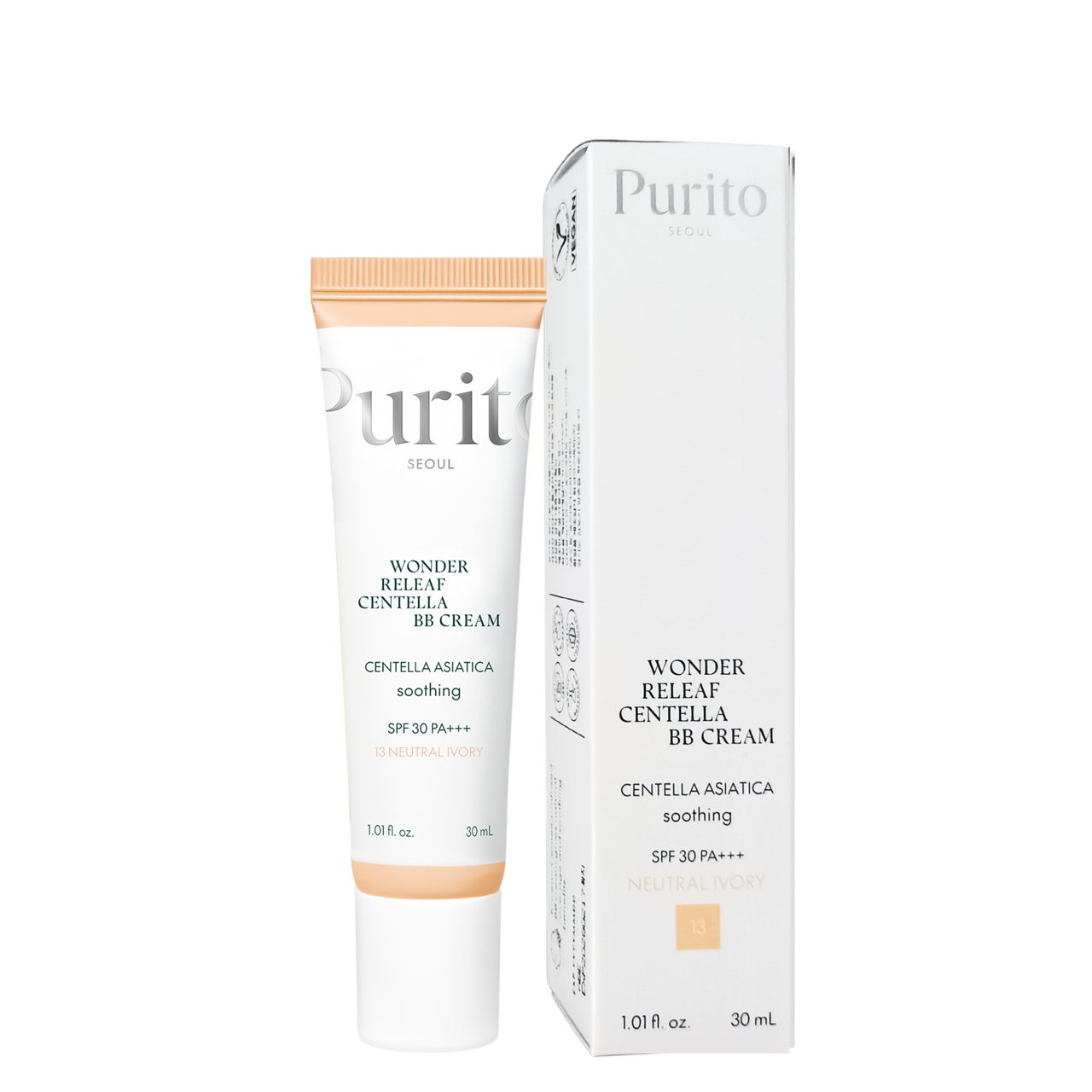 BB крем Purito Wonder Releaf Centella BB Cream SPF30 з екстрактом центели 30 мл, 13 Neutral Ivory BB крем Purito Wonder Releaf Centella BB Cream SPF30 з екстрактом центели 30 мл, 13 Neutral Ivory