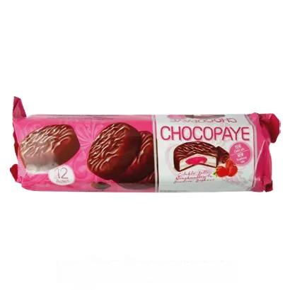 Печенье Чокопай с маршмелоу в глазури с клубникой Chocopaye 216g Печенье Чокопай с маршмелоу в глазури с клубникой Chocopaye 216g