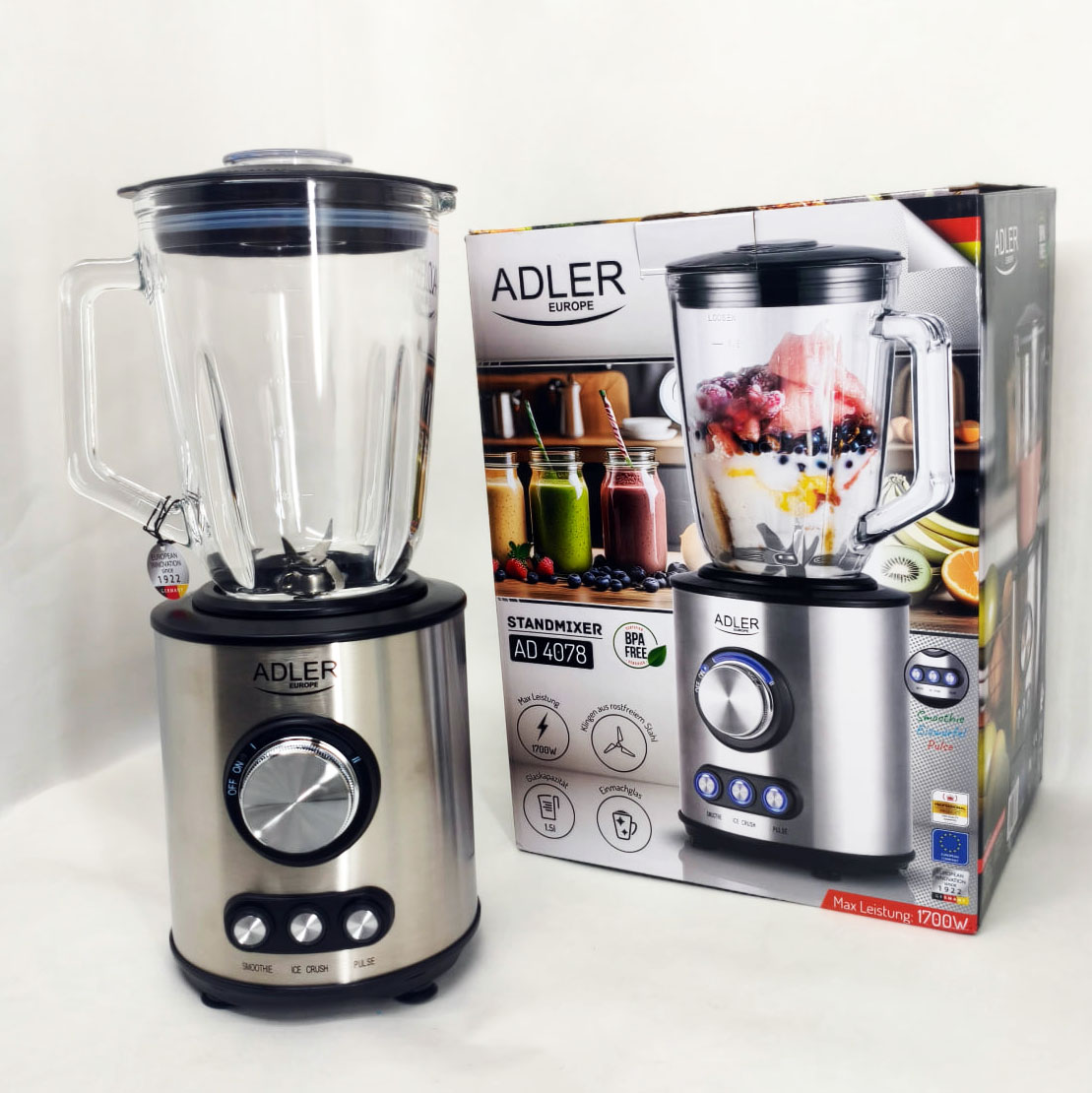 Блендер стаціонарний Adler AD 4078 1.5л 1700Вт Блендер стаціонарний Adler AD 4078 1.5л 1700Вт