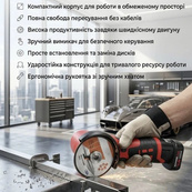 Акумуляторна міні шліфмашина Boxer BX-3293 АКБ 2x18V швидкість обертання 12500 об/хв діаметр диска 76мм. Зображення №5