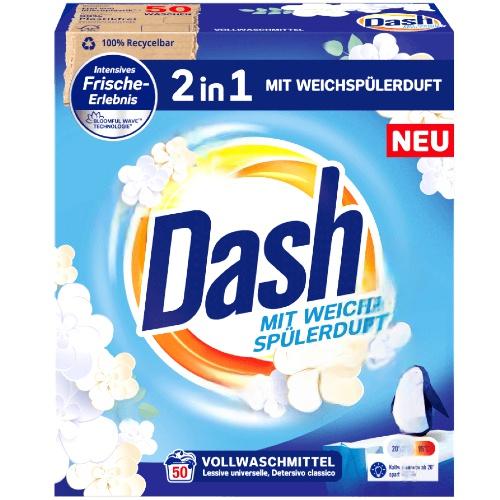 DASH 2в1 Сухой порошок + ополаскиватель Pulver VOLL 50 стирок 3kg DASH 2в1 Сухой порошок + ополаскиватель Pulver VOLL 50 стирок 3kg