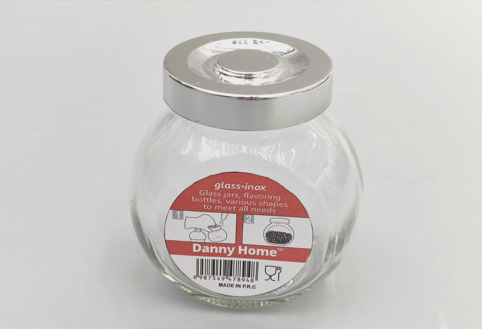 Скляна баночка для спецій Danny Home з металевою кришкою glass-inox Скляна баночка для спецій Danny Home з металевою кришкою glass-inox