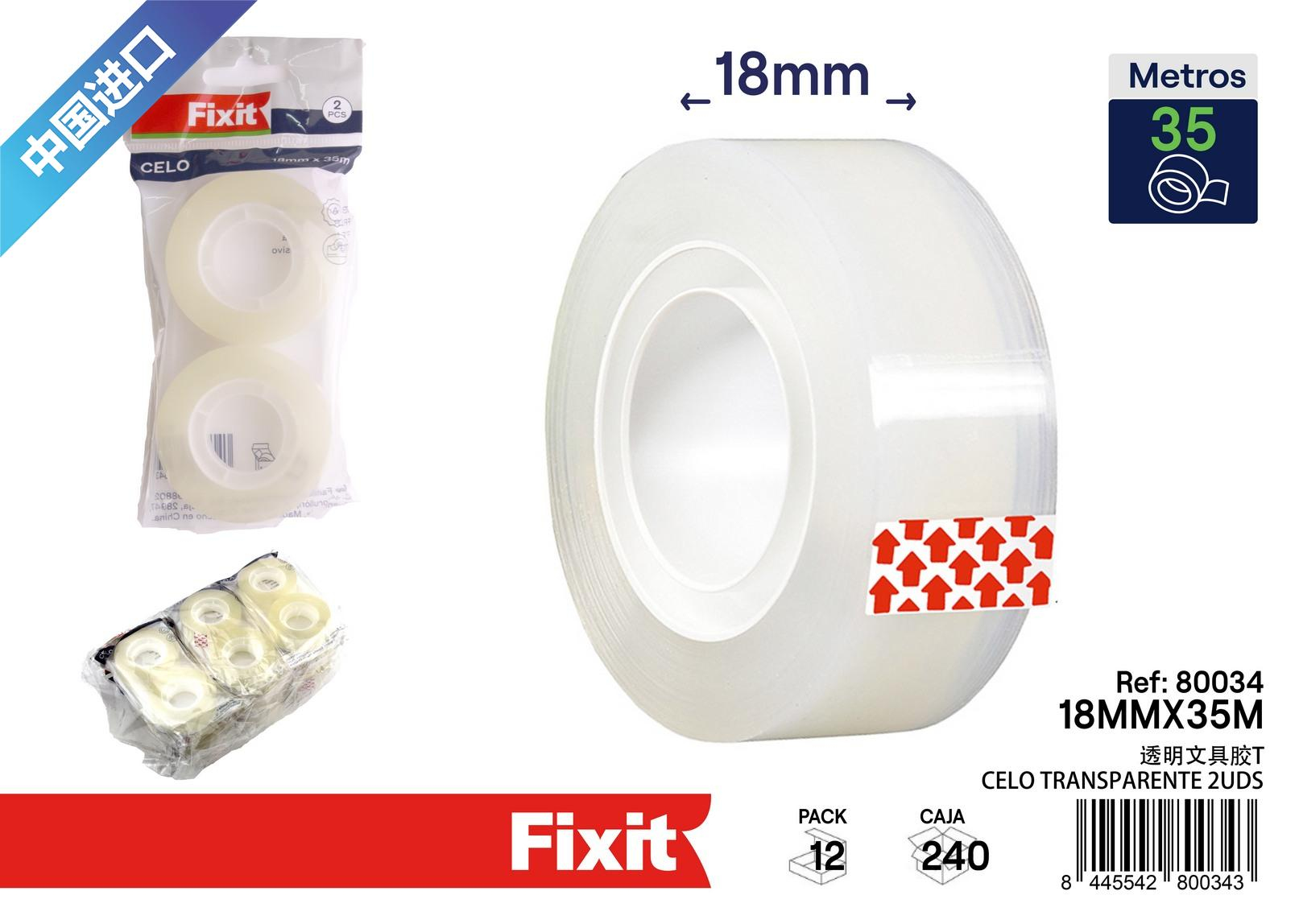 Клейка стрічка прозора Fixit 18мм x 35м набір 2 шт Клейка стрічка прозора Fixit 18мм x 35м набір 2 шт