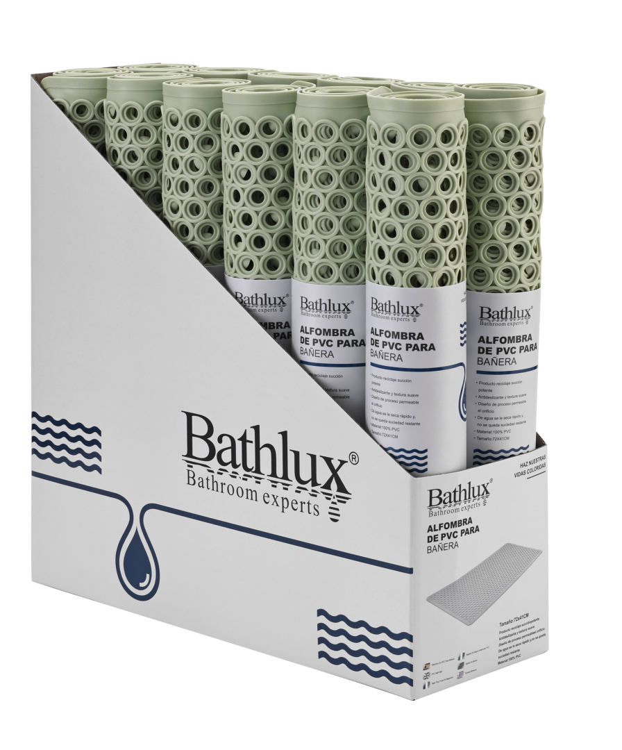 Килимок для ванни Bathlux ПВХ антиковзний сірий 72x41 см 90814-2 Килимок для ванни Bathlux ПВХ антиковзний сірий 72x41 см 90814-2