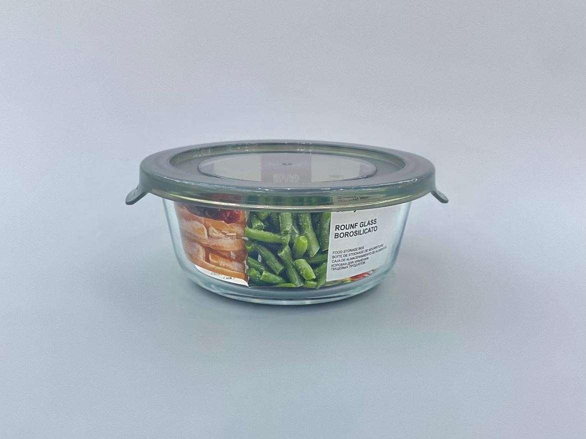 Скляний харчовий контейнер Round Glass Borosilicato з кришкою, круглий Скляний харчовий контейнер Round Glass Borosilicato з кришкою, круглий