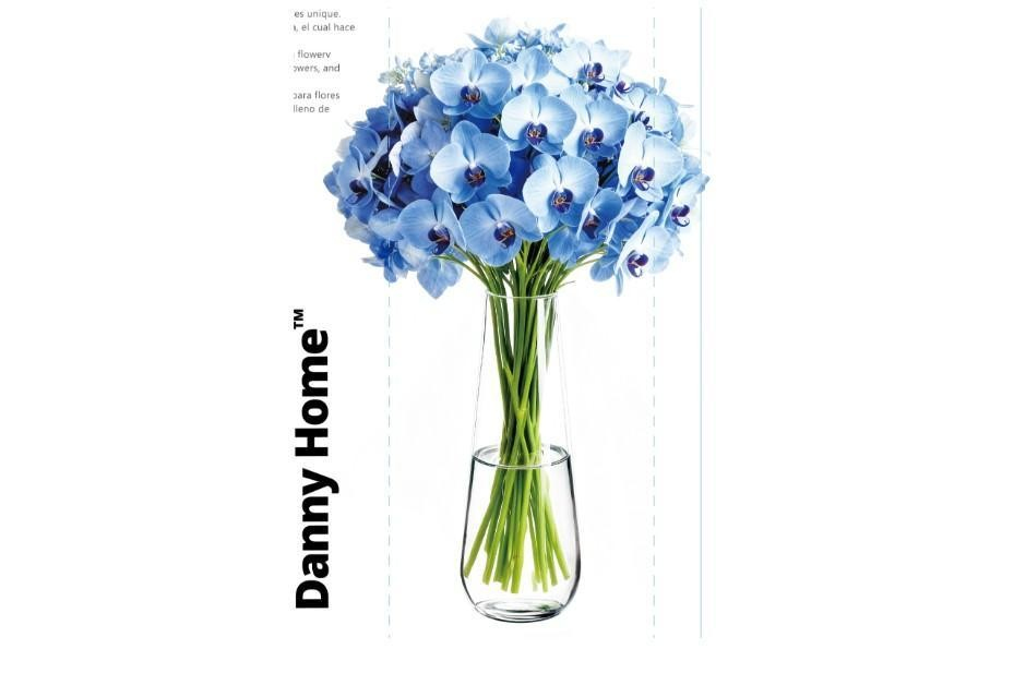 Скляна ваза Danny Home для квітів - прозора з вузьким горлом Скляна ваза Danny Home для квітів - прозора з вузьким горлом
