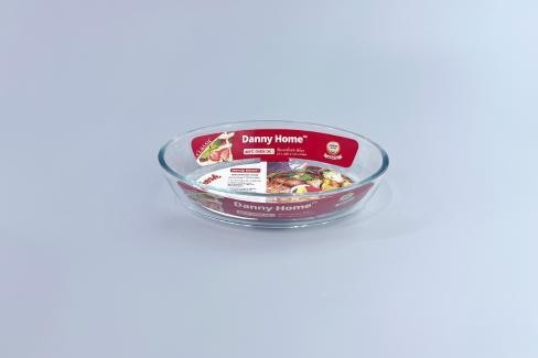 Форма для випічки скляна Danny Home кругла жаростійка 26 см Форма для випічки скляна Danny Home кругла жаростійка 26 см