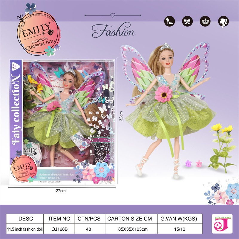 Лялька Emily Fairy Collection фея з крилами метелика 32 см, зелена сукня, 11 шарнірів QJ168B Лялька Emily Fairy Collection фея з крилами метелика 32 см, зелена сукня, 11 шарнірів QJ168B