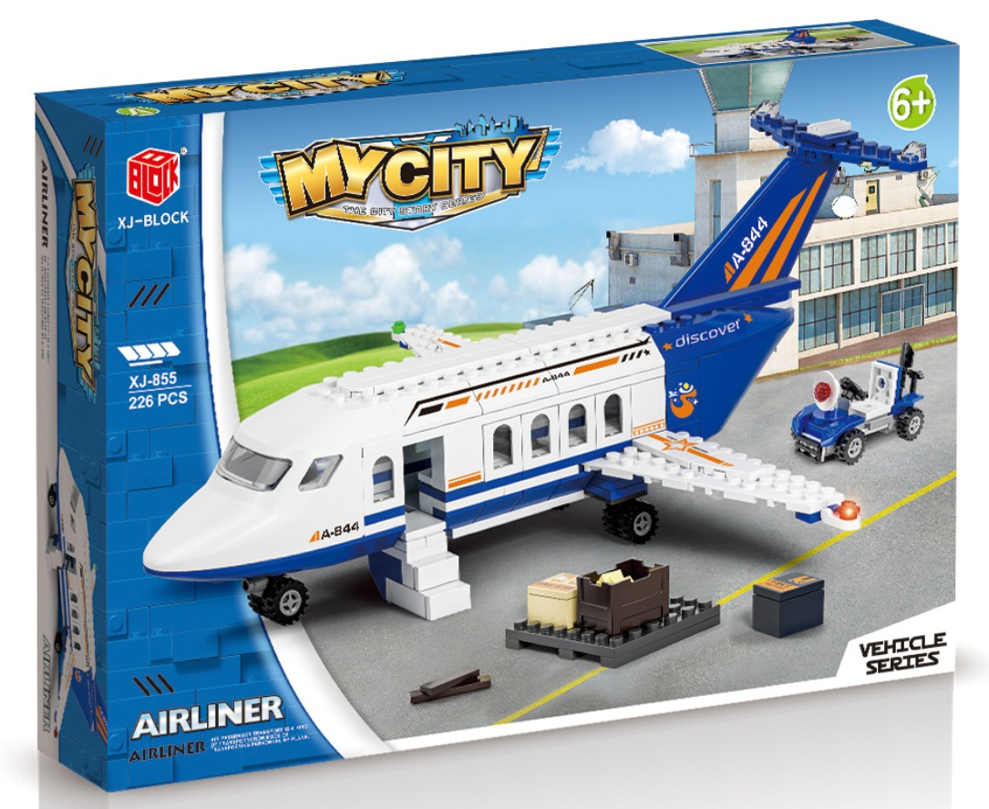 Конструктор XJ-Block My City Літак Airliner A-844, 226 деталей, серія Vehicle, від 6 років Конструктор XJ-Block My City Літак Airliner A-844, 226 деталей, серія Vehicle, від 6 років