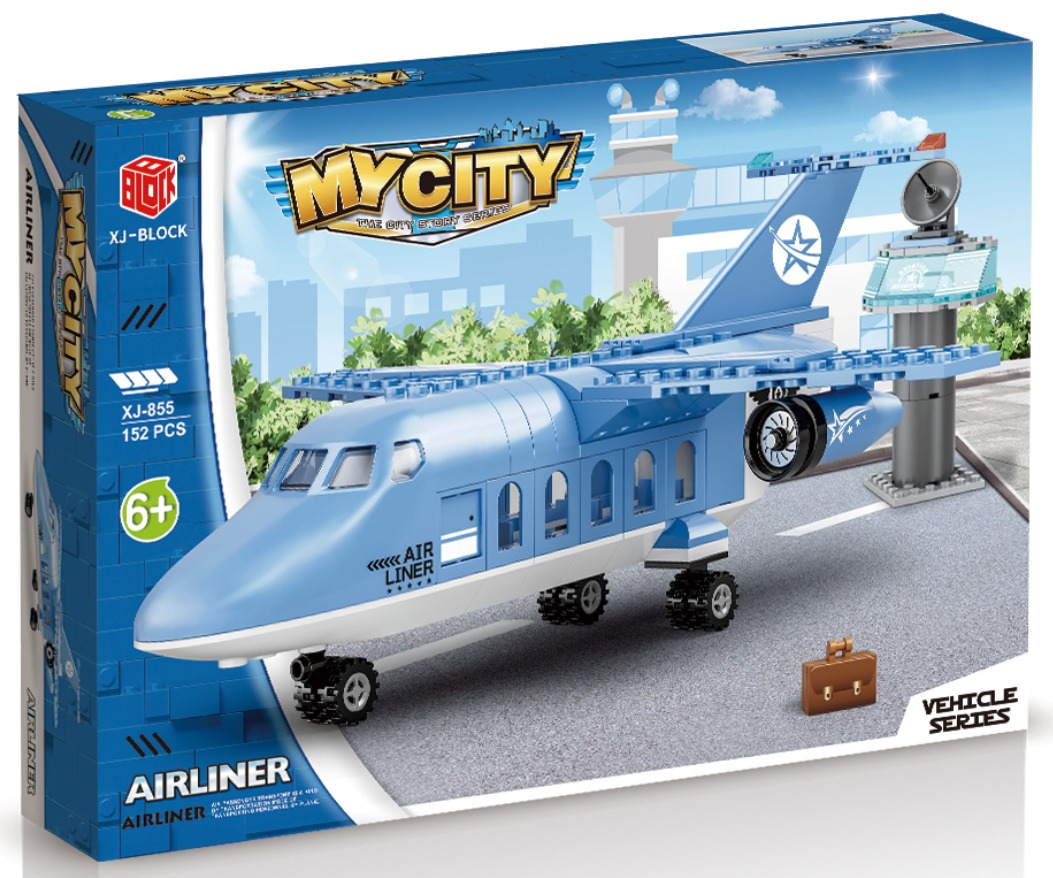 Конструктор XJ-Block My City Airliner XJ-855 Пассажирский самолет 152 детали для детей 6+ Конструктор XJ-Block My City Airliner XJ-855 Пассажирский самолет 152 детали для детей 6+