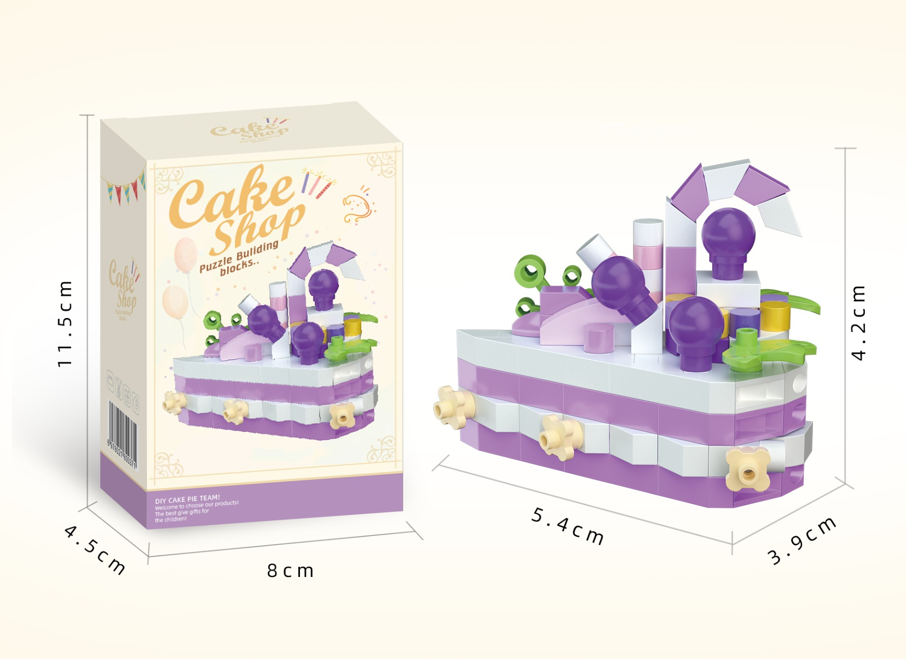 Конструктор Cake Shop Торт Чорничний 150 деталей - фіолетовий міні-набір для дітей Конструктор Cake Shop Торт Чорничний 150 деталей - фіолетовий міні-набір для дітей