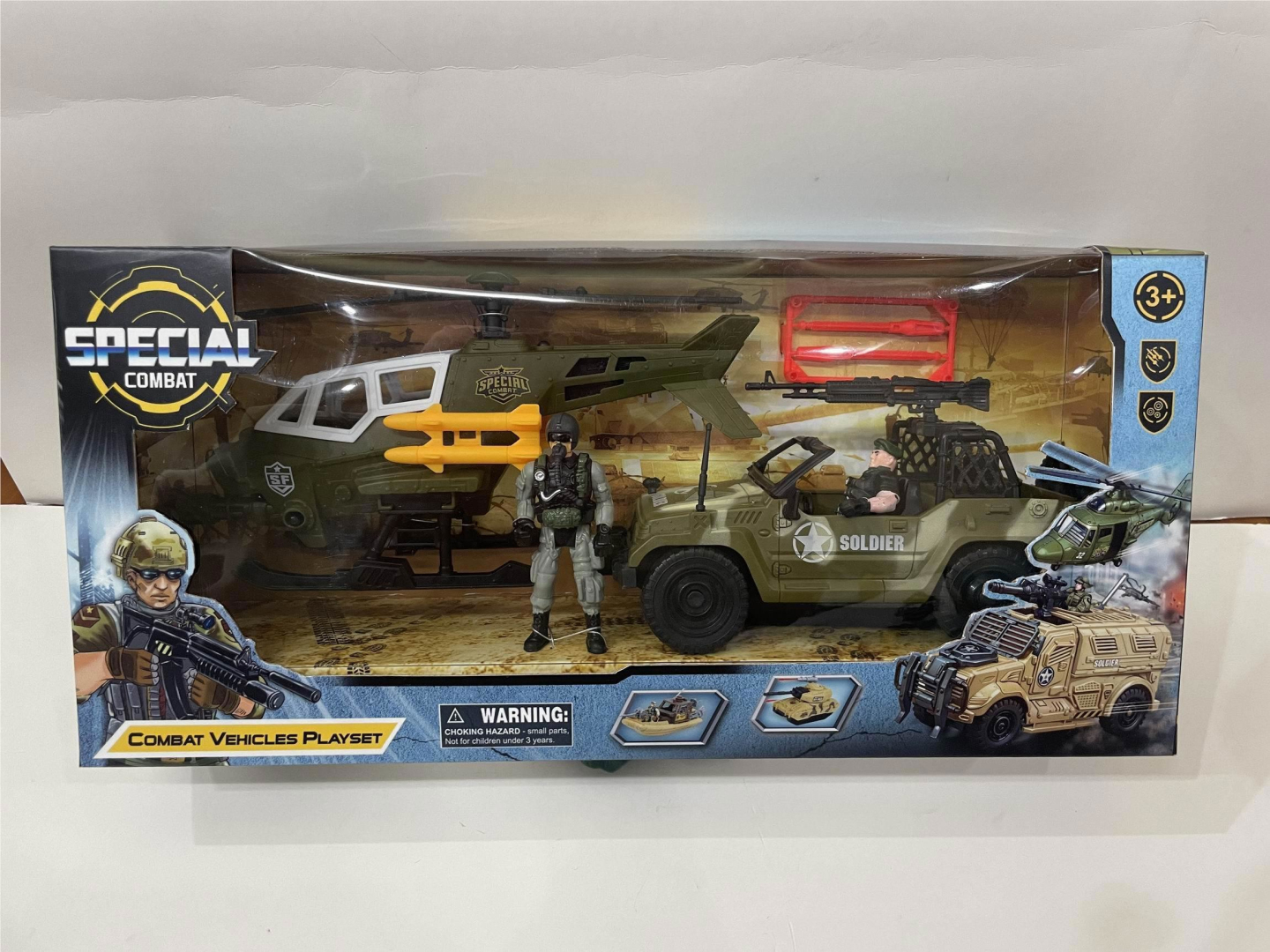 Військовий ігровий набір Special Combat - вертоліт, джип і фігурки солдатів для дітей від 3 років Військовий ігровий набір Special Combat - вертоліт, джип і фігурки солдатів для дітей від 3 років