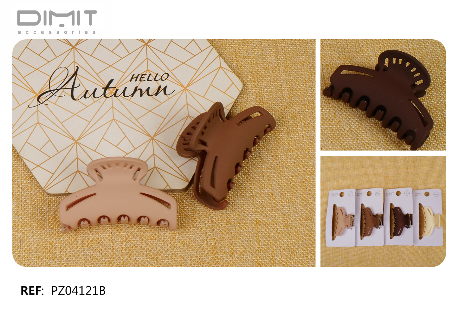 Краб для волосся матовий 6 см бежево-коричневий DIMIT accessories PZ04121B Краб для волосся матовий 6 см бежево-коричневий DIMIT accessories PZ04121B