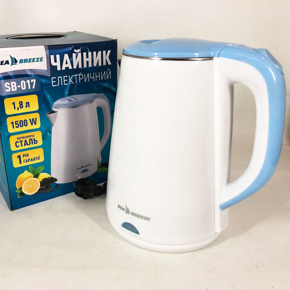 Электрочайник SeaBreeze SB-017 1.8 Л 1500 Вт стильный электрический чайник, чайник электро Электрочайник SeaBreeze SB-017 1.8 Л 1500 Вт стильный электрический чайник, чайник электро