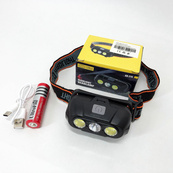 Фонарь налобный аккумуляторный KX-215-LED-2COB, светодиодный налобный фонарь для ночных прогулок. Изображение №12