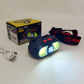 Ліхтар налобний акумуляторний KX-302-LED+2COB. Зображення №3