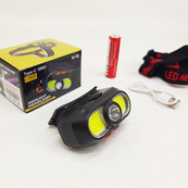 Ліхтар налобний акумуляторний KX-302-LED+2COB. Зображення №4