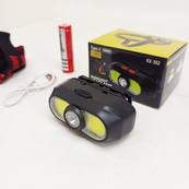 Ліхтар налобний акумуляторний KX-302-LED+2COB. Зображення №5