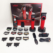 Набір VGR 2 в 1 V-001 V-977 RED, акумуляторна машинка для стрижки та триммер. Колір: червоний. Зображення №2