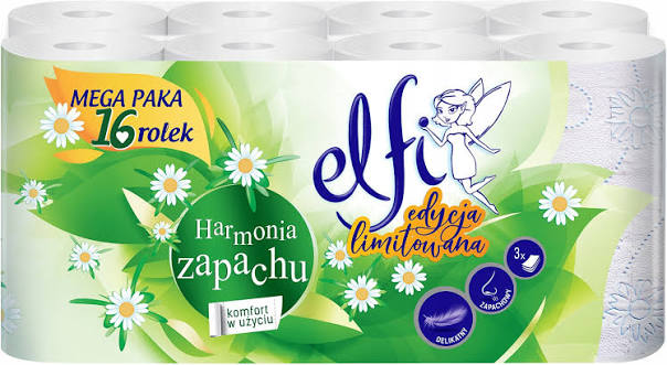 Туалетная бумага с ромашкой Elfi 16 шт Туалетная бумага с ромашкой Elfi 16 шт