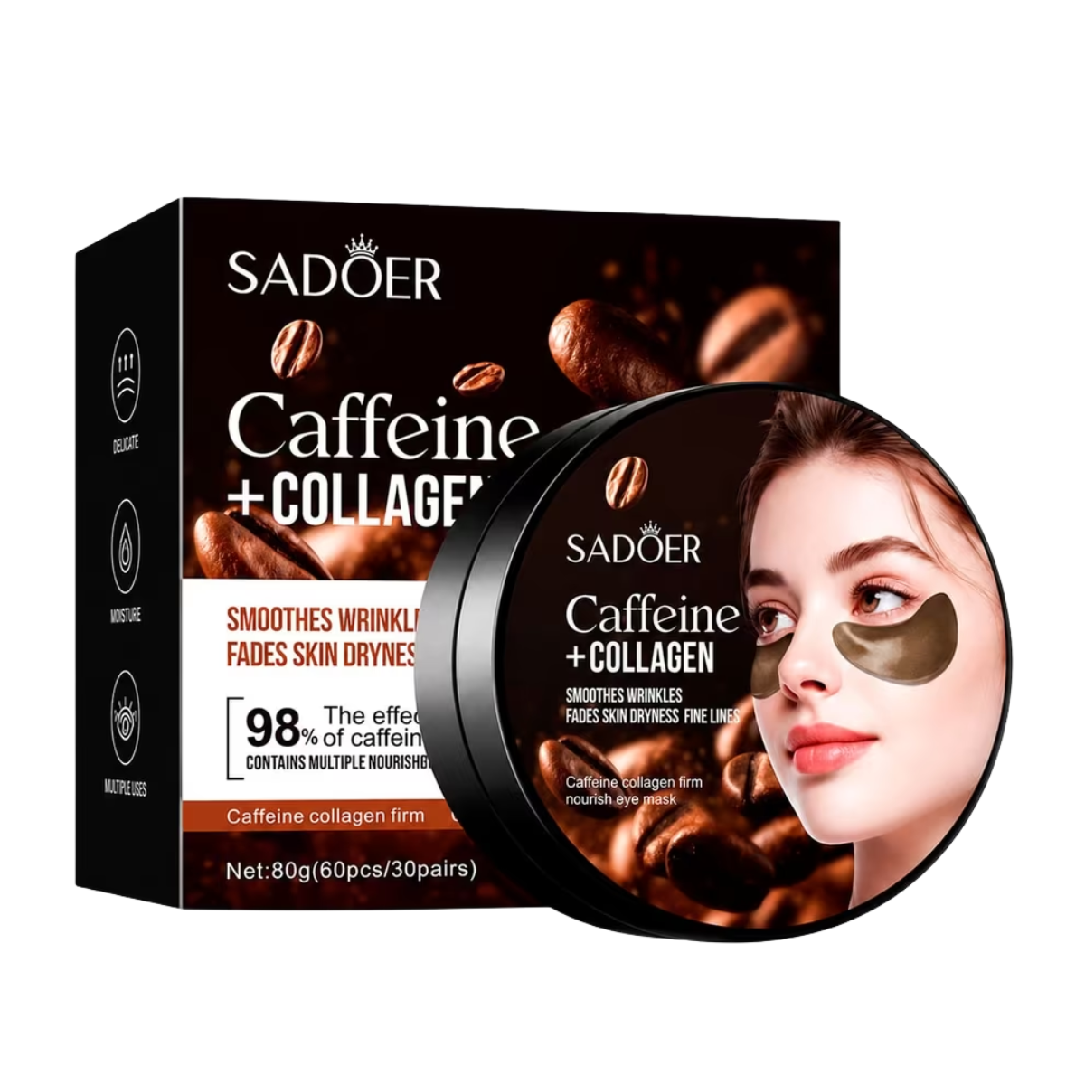 Патчи под глаза Sadoer Caffeine + Collagen Firm Nourish Eye Mask, 60 шт Патчи под глаза Sadoer Caffeine + Collagen Firm Nourish Eye Mask, 60 шт