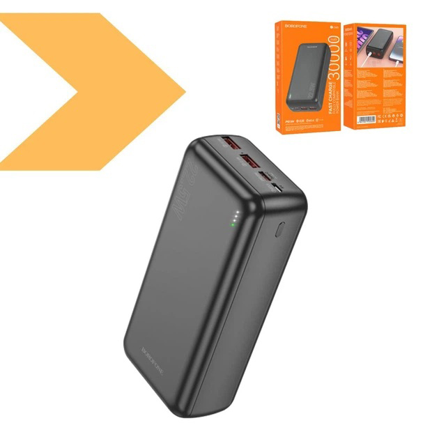 Повербанк 30000mAh POWER BANK BOROFONE BJ38B J80B з функцією швидкого заряджання Повербанк 30000mAh POWER BANK BOROFONE BJ38B J80B з функцією швидкого заряджання
