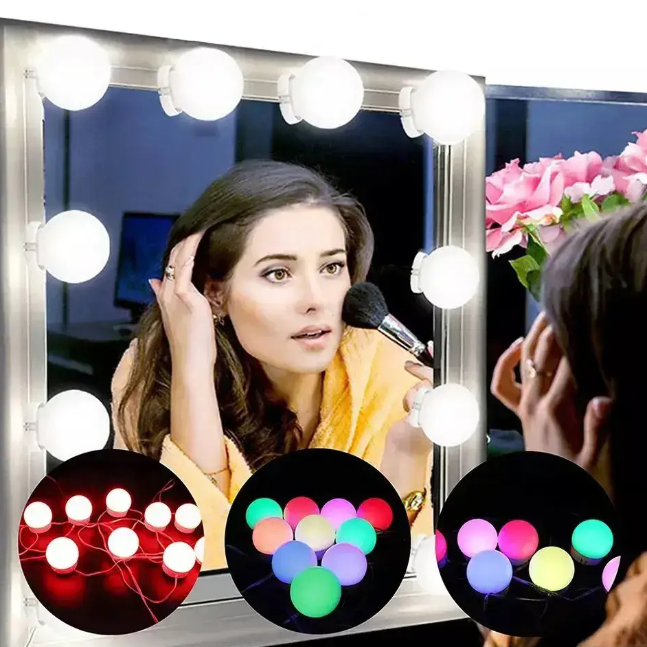 Підсвічування для дзеркала Vanity Mirror Lights з пультом 10 LED ламп RGB зміна яскравості та кольору USB Підсвічування для дзеркала Vanity Mirror Lights з пультом 10 LED ламп RGB зміна яскравості та кольору USB