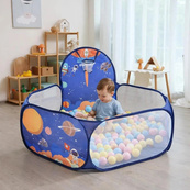 Манеж дитячий ігровий з баскетбольним кільцем 120х75см Blue. Зображення №2