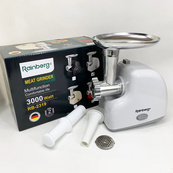 Мясорубка электрическая Rainberg RB-2319 с системой реверса насадка куббе 3000Вт White. Изображение №2 Мясорубка электрическая Rainberg RB-2319 с системой реверса насадка куббе 3000Вт White. Изображение №2