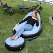 Надувное кресло с пуфом для отдыха AIR SOFA велюровое Blue. Изображение №2 Надувное кресло с пуфом для отдыха AIR SOFA велюровое Blue. Изображение №2