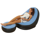 Надувное кресло с пуфом для отдыха AIR SOFA велюровое Blue. Изображение №4 Надувное кресло с пуфом для отдыха AIR SOFA велюровое Blue. Изображение №4