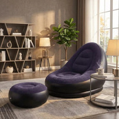 Надувное кресло с пуфом для отдыха AIR SOFA велюровое Purple. Изображение №6 Надувное кресло с пуфом для отдыха AIR SOFA велюровое Purple. Изображение №6