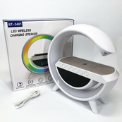 Настольная смарт лампа-ночник G-Smart BT-3401 с беспроводной зарядкой, колонкой и часами White. Изображение №15 Настольная смарт лампа-ночник G-Smart BT-3401 с беспроводной зарядкой, колонкой и часами White. Изображение №15
