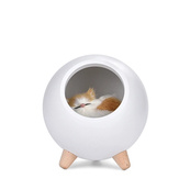 Креативный портативный детский ночник Котик в домике Cat House Белый Светильник с регулировкой яркости. Изображение №3