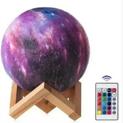 Настольный аккумуляторный ночник светильник для детской Magic 3D COLOR Moon Light с пультом. Изображение №4
