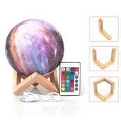 Настольный аккумуляторный ночник светильник для детской Magic 3D COLOR Moon Light с пультом. Изображение №5