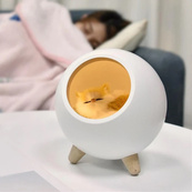 Креативный портативный детский ночник Котик в домике Cat House Белый Светильник с регулировкой яркости. Изображение №5