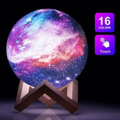 Настольный аккумуляторный ночник светильник для детской Magic 3D COLOR Moon Light с пультом. Изображение №6