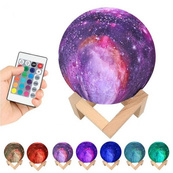 Настольный аккумуляторный ночник светильник для детской Magic 3D COLOR Moon Light с пультом. Изображение №7