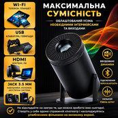 Портативный смарт-проектор 4K Ultra HD SMART, Android/iOS, Wi-Fi 6, Bluetooth, HDMI, домашний кинотеатр. Изображение №3 Портативный смарт-проектор 4K Ultra HD SMART, Android/iOS, Wi-Fi 6, Bluetooth, HDMI, домашний кинотеатр. Изображение №3