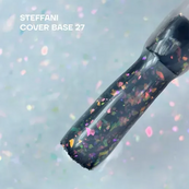База для гель-лаку камуфлююча Steffani Cover Base 9 мл, 27 Молочна з золотистим рожевим шимером. Зображення №2 База для гель-лаку камуфлююча Steffani Cover Base 9 мл, 27 Молочна з золотистим рожевим шимером. Зображення №2