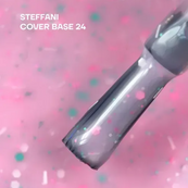 База для гель-лаку камуфлююча Steffani Cover Base 9 мл, 24 Молочна з рожевими пластівцями поталі. Зображення №3 База для гель-лаку камуфлююча Steffani Cover Base 9 мл, 24 Молочна з рожевими пластівцями поталі. Зображення №3