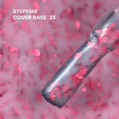База камуфлювальна для манікюру Steffani Cover Base 9 мл, 23 Світло-рожева з рожевими пластівцями поталі. Зображення №3