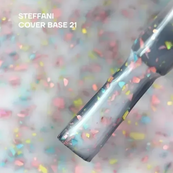 База для гель-лаку камуфлююча Steffani Cover Base 9 мл, 21 Молочна з різноколірним глітером. Зображення №2 База для гель-лаку камуфлююча Steffani Cover Base 9 мл, 21 Молочна з різноколірним глітером. Зображення №2