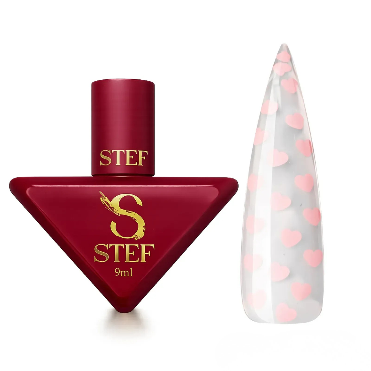 Топ для гель-лаку з глітером "Рожеве серце" Steffani Top Heart Pink без липкого шару 9 мл Топ для гель-лаку з глітером "Рожеве серце" Steffani Top Heart Pink без липкого шару 9 мл