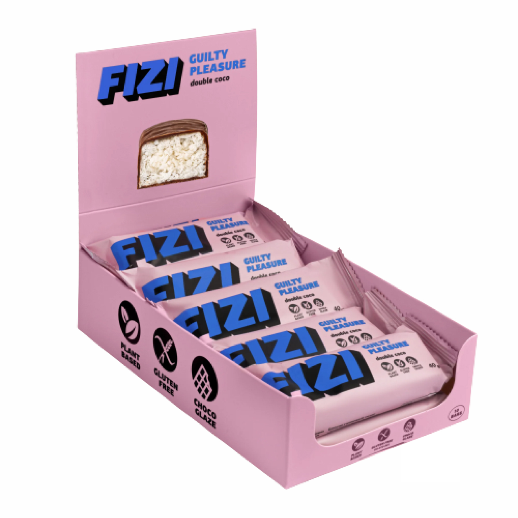 FIZI Chocolate Bar - 10х40g Double Coconut FIZI Chocolate Bar - 10х40g Double Coconut