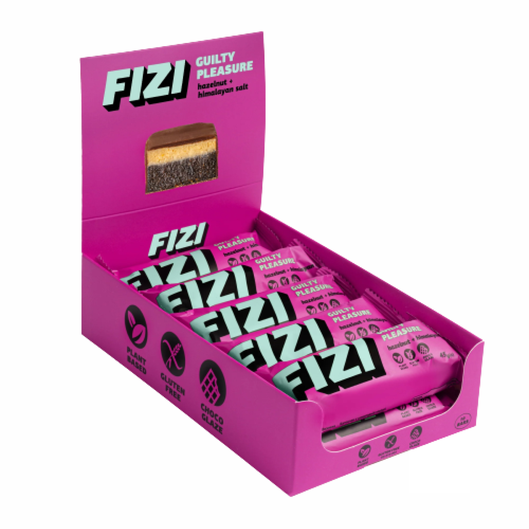 FIZI Chocolate Bar - 10х45g Hazelnut-Himalayan Salt FIZI Chocolate Bar - 10х45g Hazelnut-Himalayan Salt
